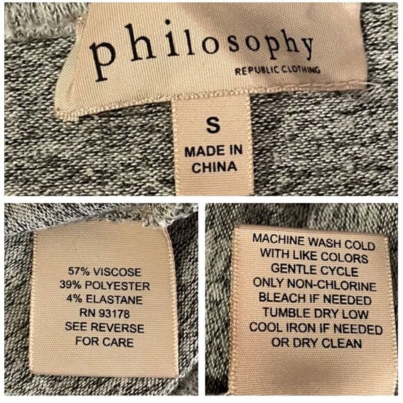 Philosophy Bell Sleeve Sweater Marled Heather Grey S - Picture 9 of 10